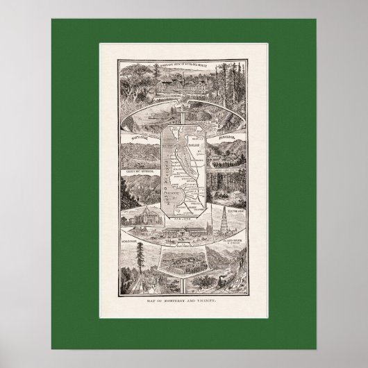 Poster Carte de la région de la baie SF 1886 (Devant)