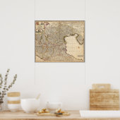 Poster Carte de la région de Venise, Italie (Cuisine)