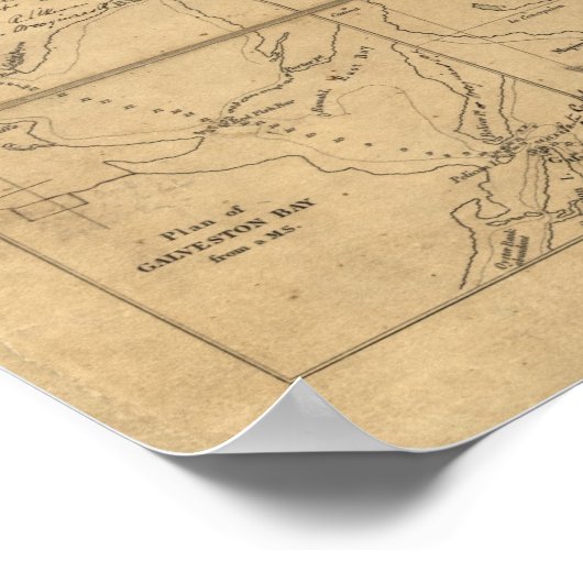 Poster Carte de la République du Texas 1841 (Coin)