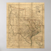 Poster Carte de la République du Texas 1841 (Devant)