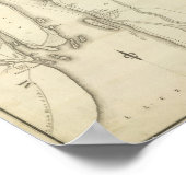 Poster Carte de la rivière Detroit (Coin)