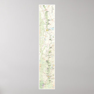 Poster Carte de la route Blue Ridge Parkway