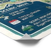 Poster Carte de la route de Beartooth (Coin)