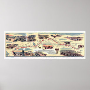 Poster Carte de la route de l'Express poney