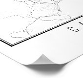 Poster Carte de la rue Afrique du Sud du Cap (Coin)