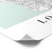 Poster Carte de la rue Blue Water de Los Angeles (Coin)