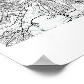 Poster Carte de la rue Blue Water Sydney Australie (Coin)