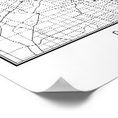 Poster Carte de la rue Chicago Illinois (Coin)