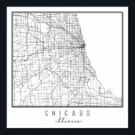 Poster Carte de la rue Chicago Illinois<br><div class="desc">Carte de la rue Chicago Illinois</div>