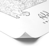 Poster Carte de la rue minimale de l'Alabama (Coin)