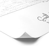 Poster Carte de la rue minimale du Dakota du Sud (Coin)