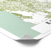 Poster Carte de la rue Retro du parc national Redwood (Coin)