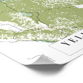 Poster Carte de la rue Rétro du parc national Yellowstone (Coin)