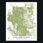 Poster Carte de la rue Rétro du parc national Yellowstone<br><div class="desc">Carte de la rue Rétro du parc national Yellowstone</div>
