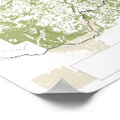 Poster Carte de la rue rétro du parc national Zion (Coin)