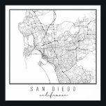 Poster Carte de la rue San Diego California<br><div class="desc">Carte de la rue San Diego California</div>