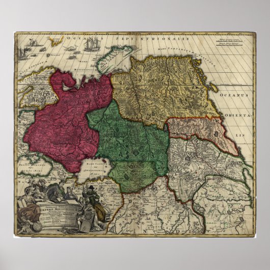 Poster Carte de la Russie (1704) (Devant)