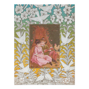 Poster Carte de la Saint-Valentin d'époque victorienne an