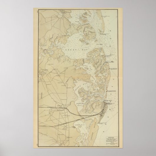 Poster Carte de la section côtière de Tuckerton à Absecon (Devant)
