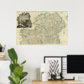 Poster Carte de la section nord du Royaume d'Irlande (Bureau à domicile)