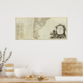 Poster Carte de la section sud de l'Amérique du Sud (Cuisine)