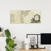 Poster Carte de la section sud de l'Amérique du Sud (Bureau à domicile)