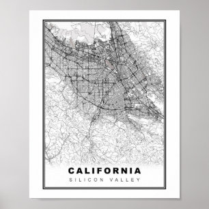 Poster Carte de la Silicon Valley