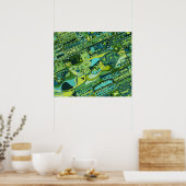 Poster Carte de la structure de la ville d'Amsterdam (Cuisine)