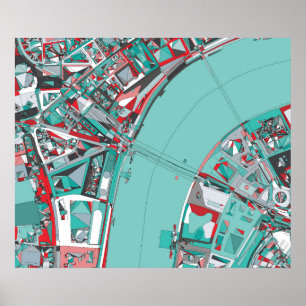 Poster Carte de la structure de Londres City