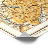 Poster Carte de la Suisse Publié en 1913 Baedeker (Coin)