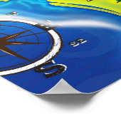 Poster Carte de la Terre inondée (Coin)