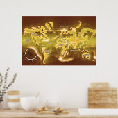 Poster Carte de la Terre inondée (Cuisine)