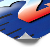 Poster Carte de la Terre inondée Graphique de croissance (Coin)