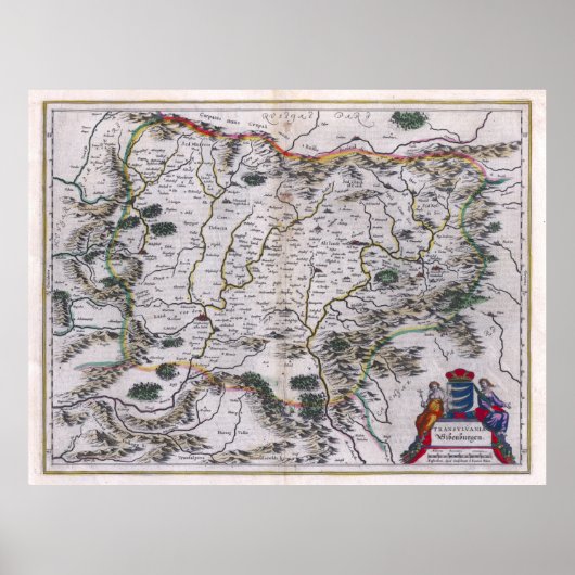 Poster Carte de la Transylvanie 1647 (Devant)