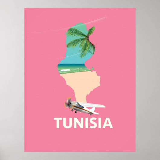 Poster Carte de la Tunisie (Devant)