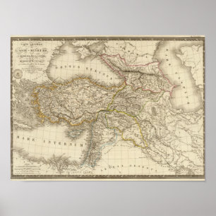 Poster Carte de la Turquie Syrie