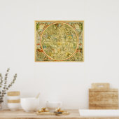 Poster Carte de la typographie du Vieux-Monde (Cuisine)