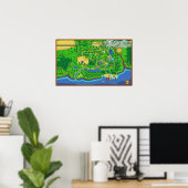 Poster Carte de la vallée de Stardew (Bureau à domicile)