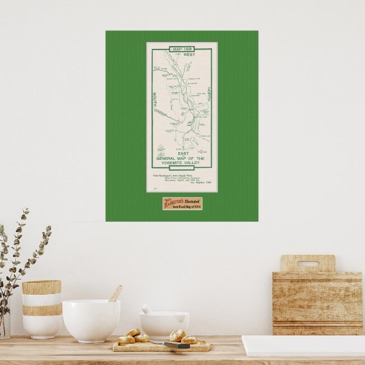 Poster Carte de la vallée de Yosemite en 1914 (Cuisine)