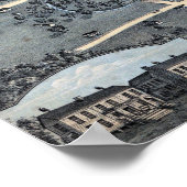 Poster Carte de la ville aérienne antique d'Austin, Texas (Coin)