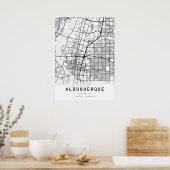 Poster Carte de la ville d'Albuquerque (Cuisine)