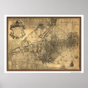 Poster Carte de la ville de Boston - 1769
