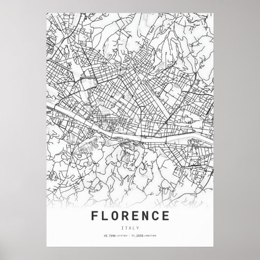 Poster Carte de la ville de Florence (Devant)