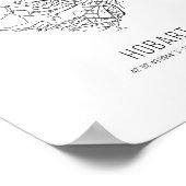 Poster Carte de la ville de Heart Hobart (Australie) (Coin)