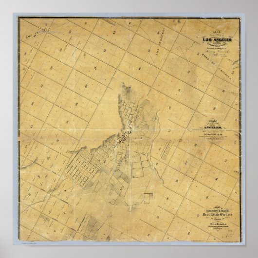 Poster Carte De La Ville De Los Angeles (Devant)