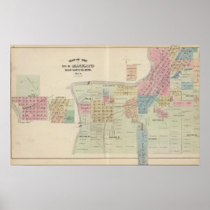 Poster Carte de la ville de Mankato, Minnesota