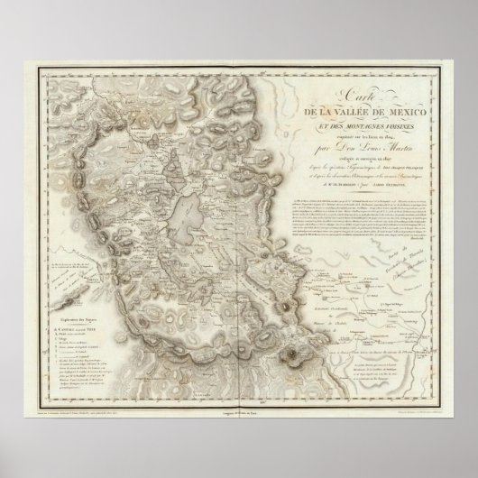 Poster Carte de la ville de Mexico (Devant)