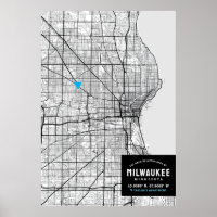 Carte de la ville de Milwaukee + Marquer votre emp
