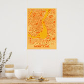 Poster Carte de la ville de Montréal - Canada Sunset (Cuisine)