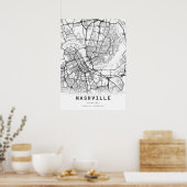 Poster Carte de la ville de Nashville (Cuisine)